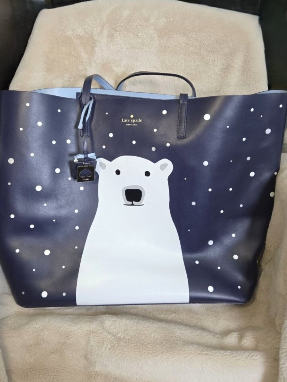 RARE Kate Spade New York Limited Edition Polar Bear Tote Carry All Bag LARGE